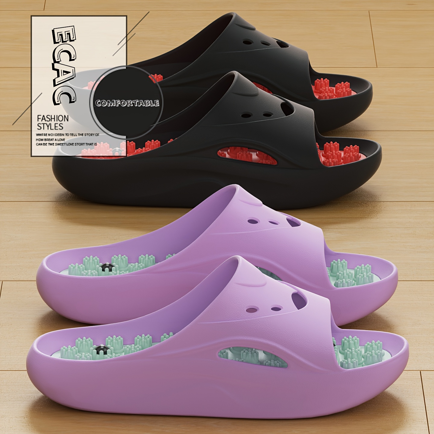 Mule Slip On - Chinelos de Massagem EVA para Mulheres