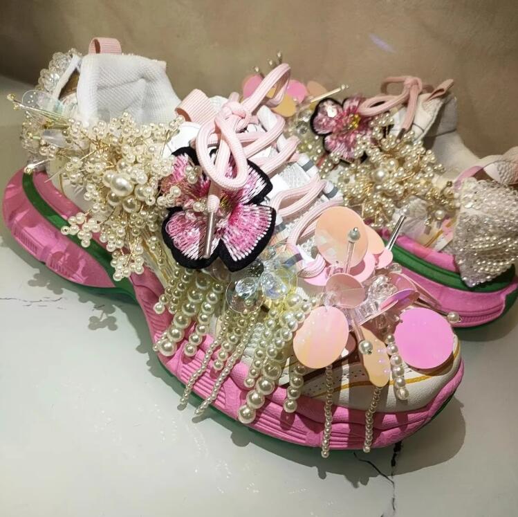 Women Shoes Store - Estilo princesa pérola beadings borla lantejoulas
