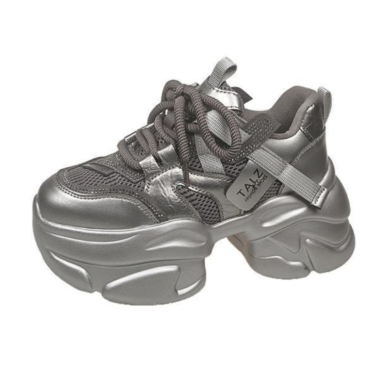 Wedge Heeled Sneaker - Mulheres malha chunky tênis outono sapatos