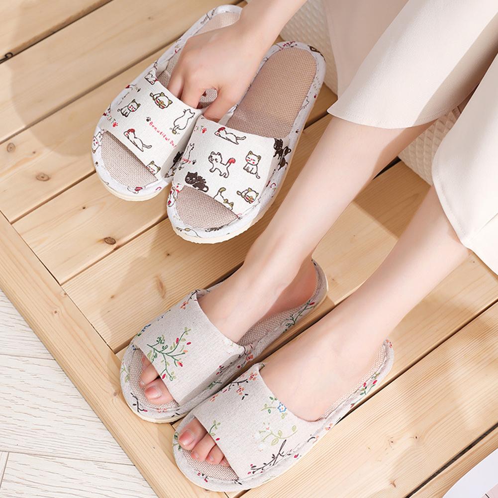 Mule Slip On - Chinelos de Linho para Mulheres, Chinelos