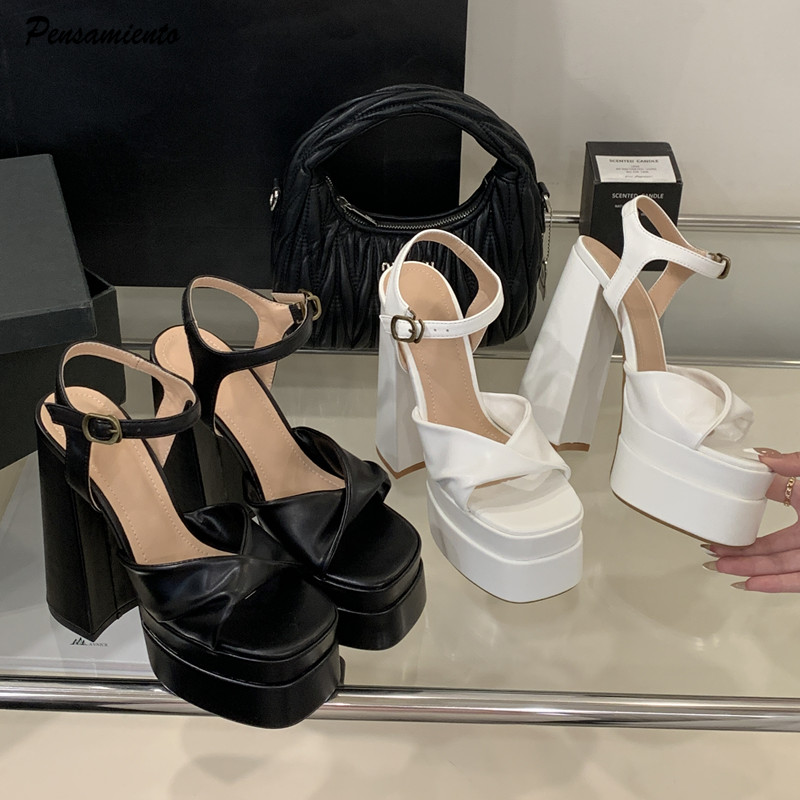 Gladiator Sandal Women - Estilo estrela moda dupla plataforma cunhas
