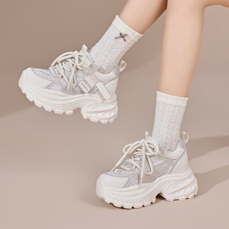Tênis Chunky Feminino 8CM Novo - Wedge Heeled Sneaker avaliação e preço
