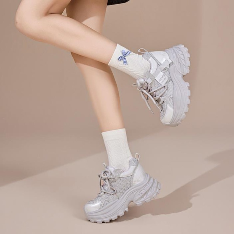 Tênis Chunky Feminino 8CM Novo - Wedge Heeled Sneaker avaliação e preço