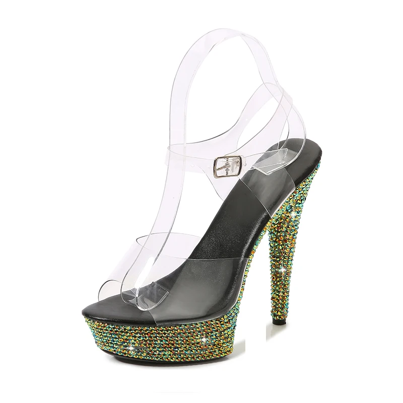 Boate mulher sandálias 13cm sa - Rhinestone Sandal Women avaliação e preço
