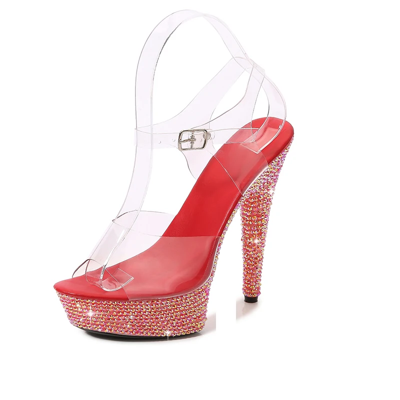 Boate mulher sandálias 13cm sa - Rhinestone Sandal Women avaliação e preço