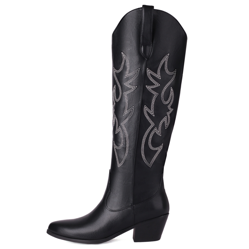 Branco feminino joelho botas a - Western Cowgirl Boot avaliação e preço