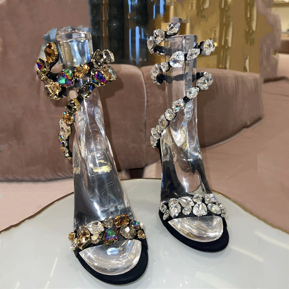 Gem cobra envoltório sandálias - Rhinestone Sandal Women avaliação e preço