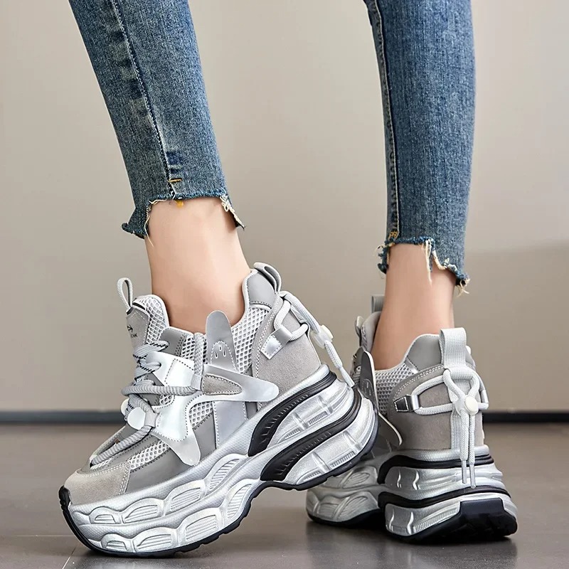 Salto feminino couro genuíno r - Wedge Heeled Sneaker avaliação e preço