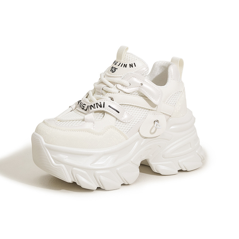 10cm malha de ar microfibra co - Wedge Heeled Sneaker avaliação e preço