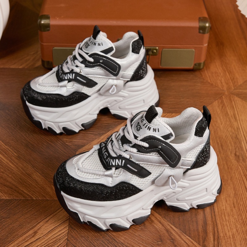 10cm malha de ar microfibra co - Wedge Heeled Sneaker avaliação e preço