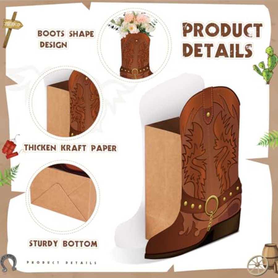 8 Conjuntos de Caixas Decorati - Western Cowgirl Boot avaliação e preço