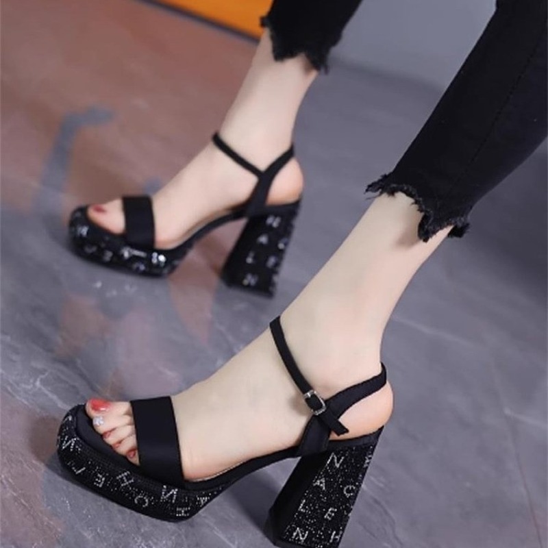 Sandálias femininas moda stras - Rhinestone Sandal Women avaliação e preço