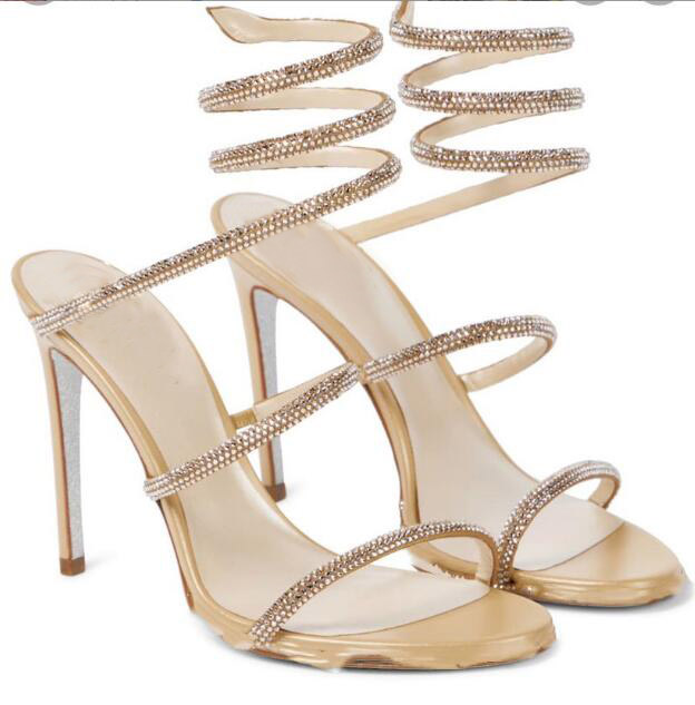 Tinta verde azul strass cobra- - Rhinestone Sandal Women avaliação e preço