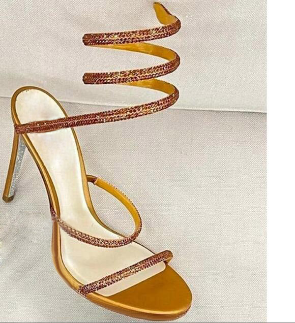 Tinta verde azul strass cobra- - Rhinestone Sandal Women avaliação e preço