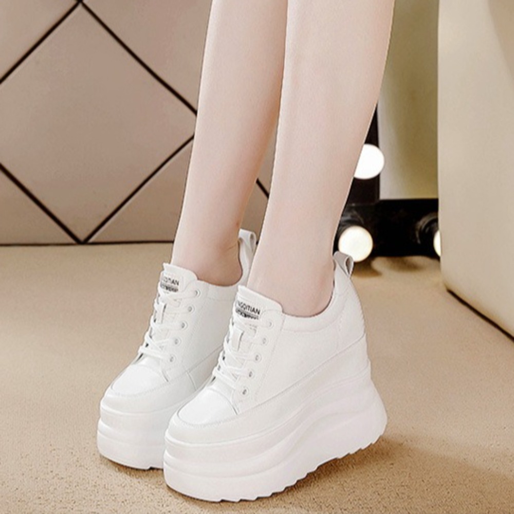 Tênis casuais femininos primav - Wedge Heeled Sneaker avaliação e preço