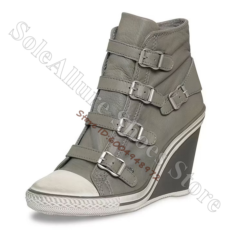 Tênis de Cano Alto Cinza com M - Wedge Heeled Sneaker avaliação e preço